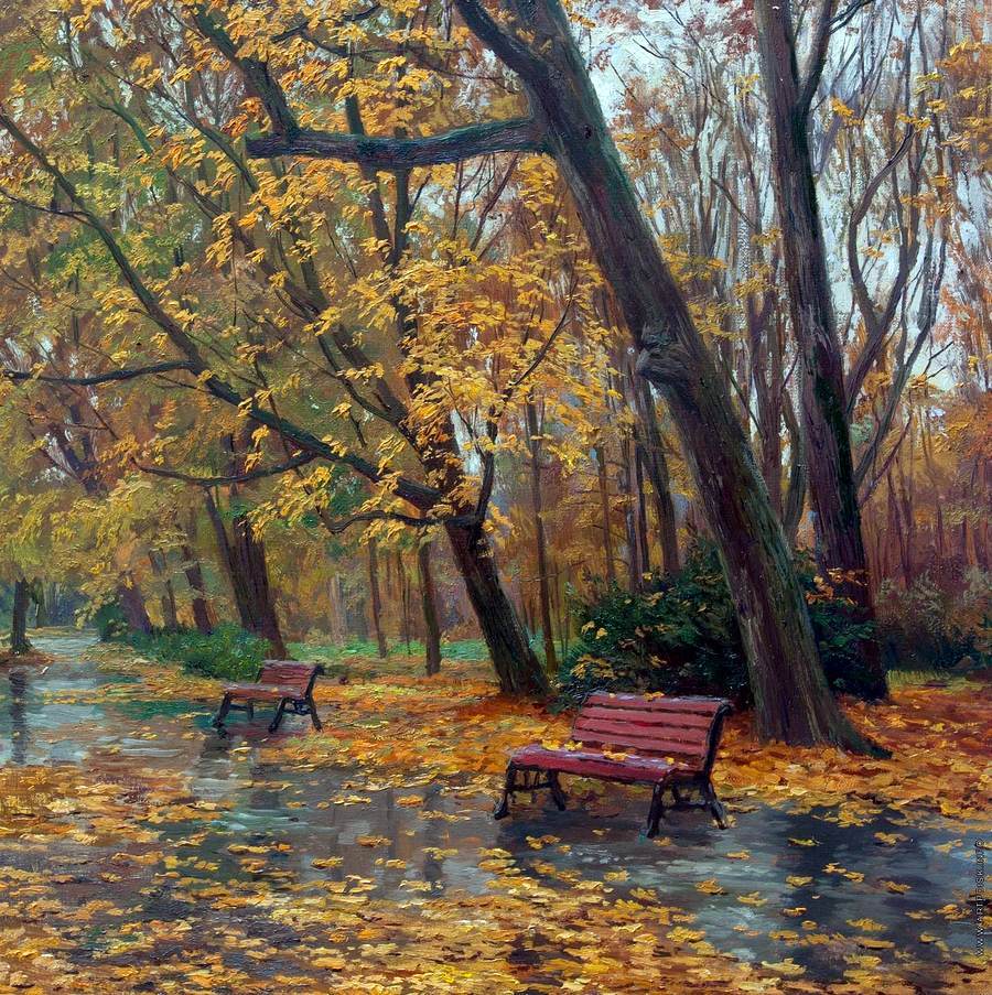 Осенний парк художник Станислав Брусилов