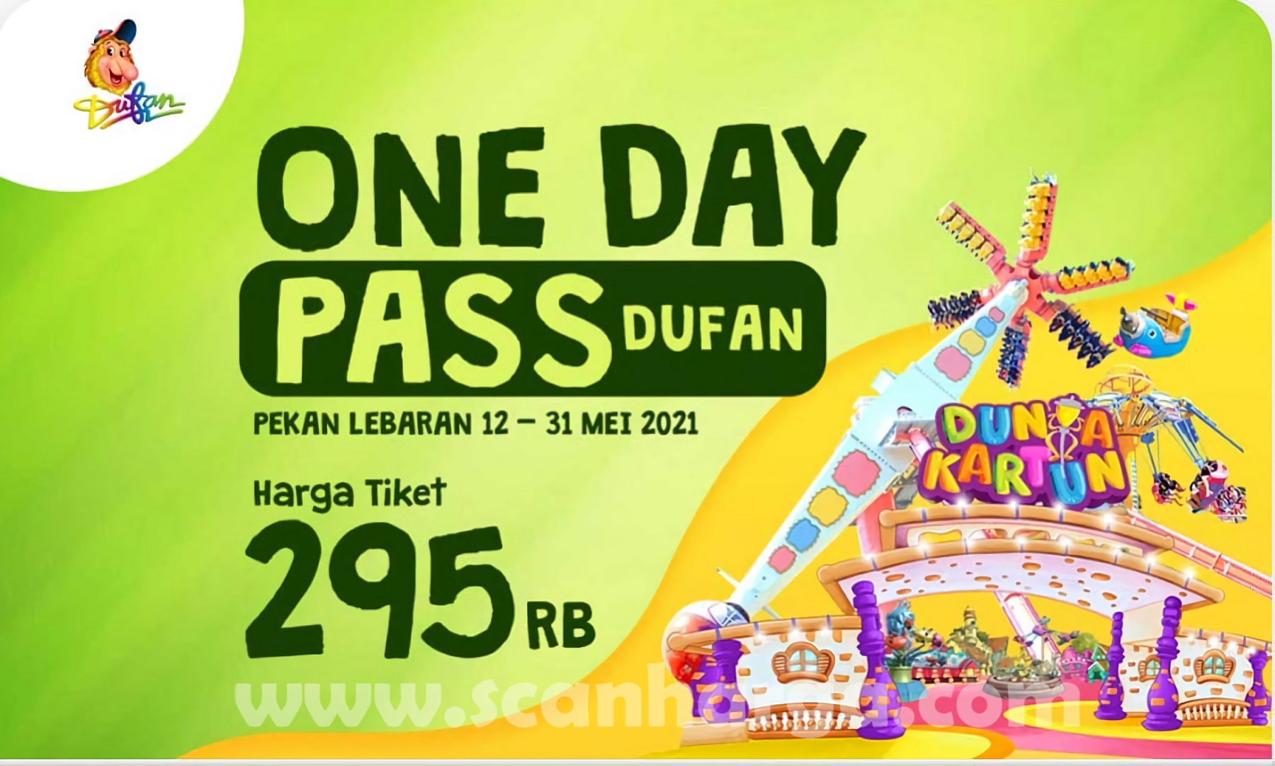 DUFAN Promo Pekan LEBARAN - One Day Pass harga Tiket Rp. 295.000 per orang
