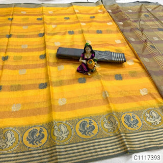 Pretty Cotton Woven With Butti Work Sarees