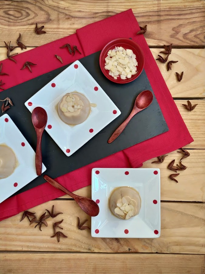 Flanes de turrón sin horno. Receta fácil sin huevo. De aprovechamiento, turrón de Xixona. Postre fácil, rico, navidad, Cuca
