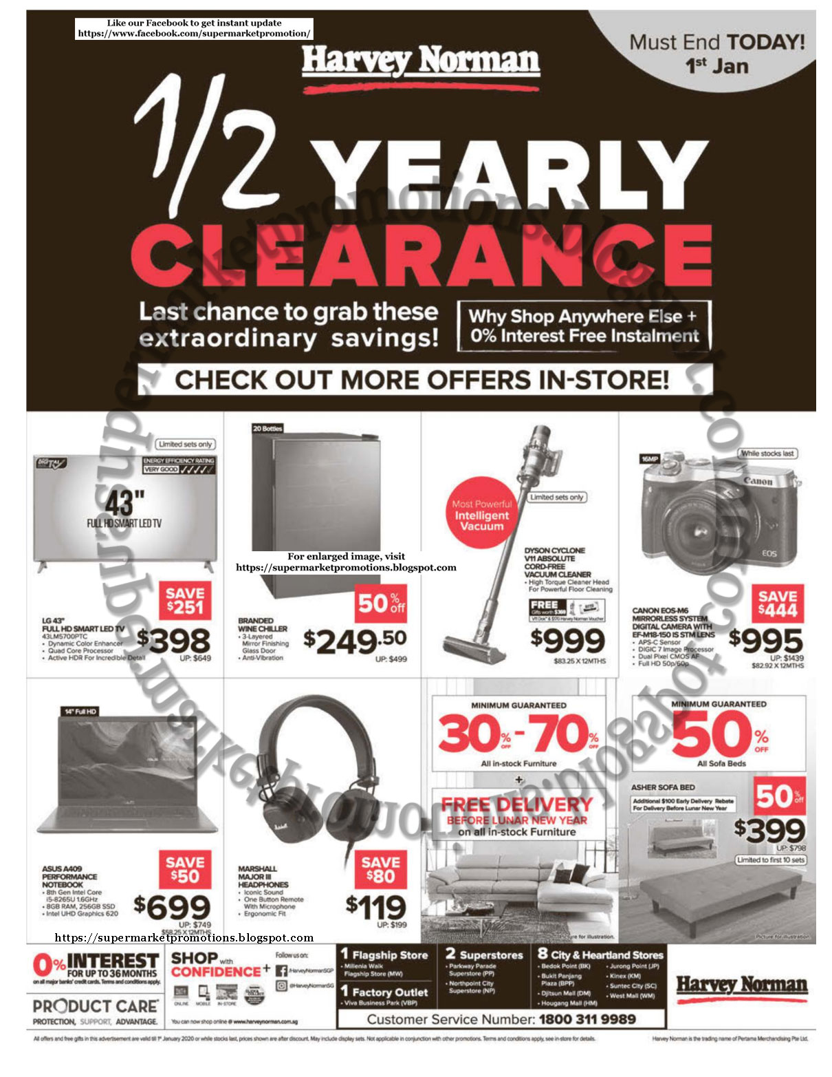 Harvey Norman Clearance Sale 01 January 2020 Supermarket Promotions