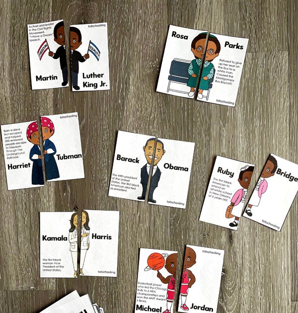 Black History Month Famous People Puzzles Cards Totschooling Black History Month Famous People Puzzles Cards Totschooling