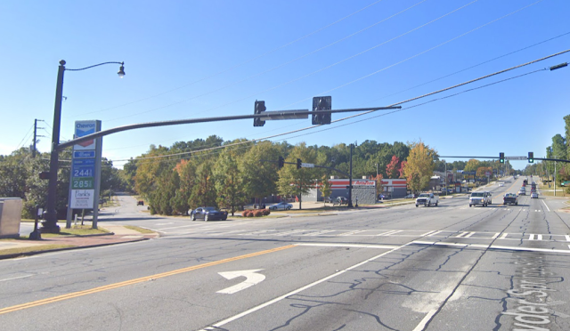 Google Street View - October 2019 AutoZone on the site of the former Powder Springs Station