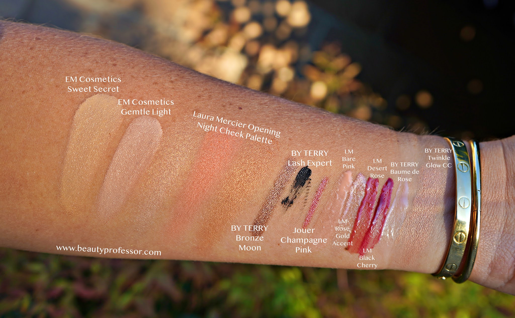 makeup Swatches in direct sunlight