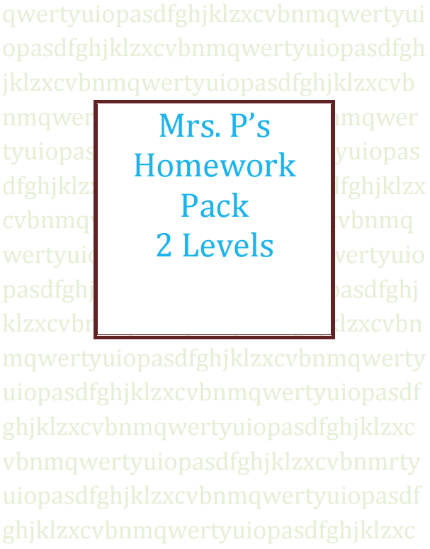 Comprehension Homework Packets