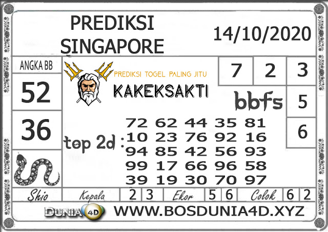 Angka Main Sgp Rabu 14 Oktober 2020