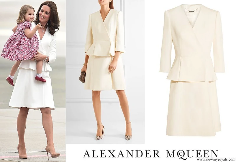 Kate Middleton wore an peplum dress coat from Alexander McQueen