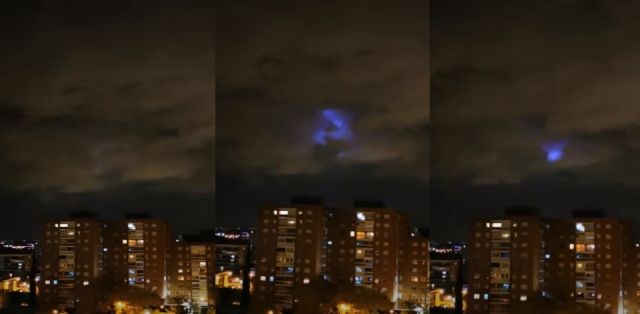 Phenomenal mysterious blue light appears in the sky over Madrid, Spain  Mysterious-blue-light-sky-spain