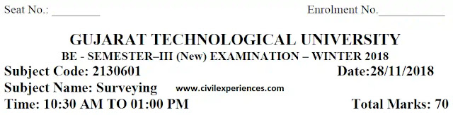 Be Exam Papers Download Winter 2018 | Surveying Gtu Exam Papers 2130601 Pdf 2018 | 2130601 Gtu Paper Pdf Download Be Civil Be Exam Papers Download Winter 2018 | Surveying Gtu Exam Papers 2130601 Pdf 2018 | 2130601 Gtu Paper Pdf Download Be Civil