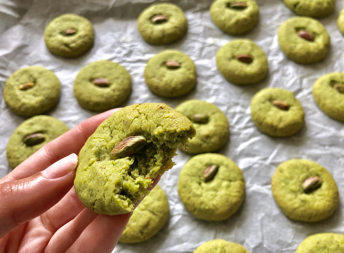 Matcha and Pistachio Cookies Episode 405 Baking with Eda