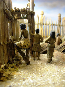 Diorama showing residents at Turuturu Mokai pa.