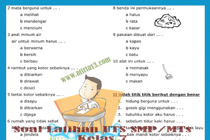 Kumpulan Soal Latihan Uts Smp/Mts Kelas 7 Lengkap 2016/2017
