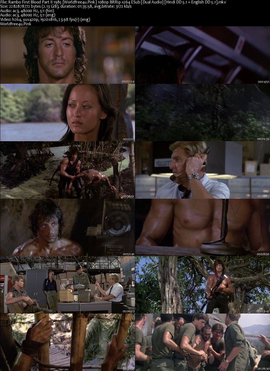 Rambo: First Blood Part II 1985 BRRip 1080p Dual Audio
