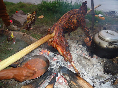 On request Goat BBQ at Lake Segara Anak Mt Rinjani On request Goat BBQ at Lake Segara Anak Mt Rinjani