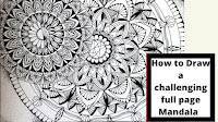 This is a full page mandala drawn with lots of detailed patterns
