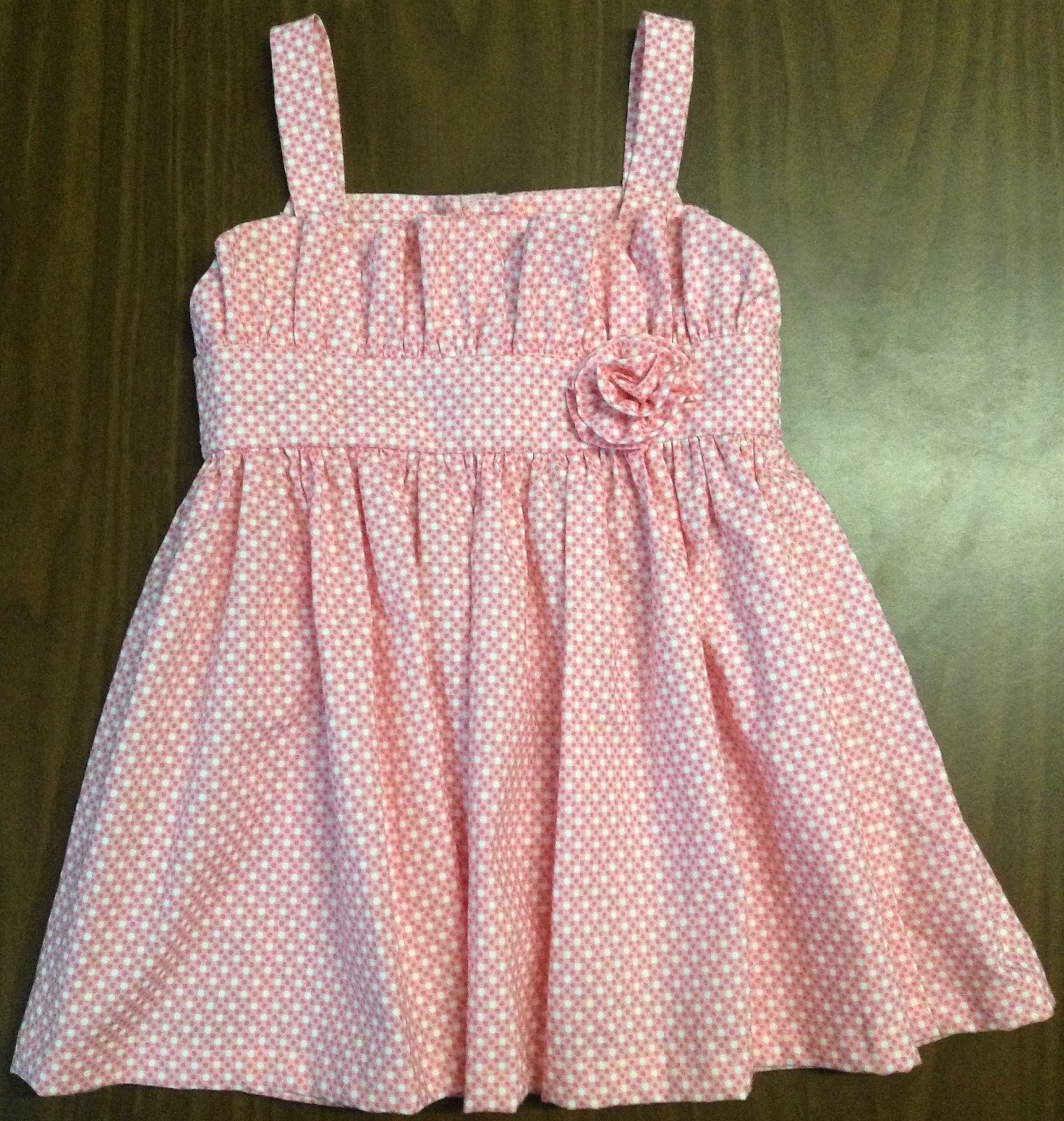 Show Me Sewing: Little Girl's Pink Dim Dots Dress - Trenna