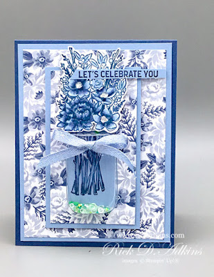 Learn how I created this Blue Willow Inspired Birthday Card using the Jar of Flowers Bundle from Stampin' Up!.  Click here