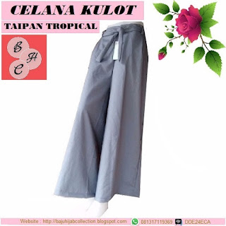Celana Kulot Taipan Tropical (Serat Linen) Abu-abu