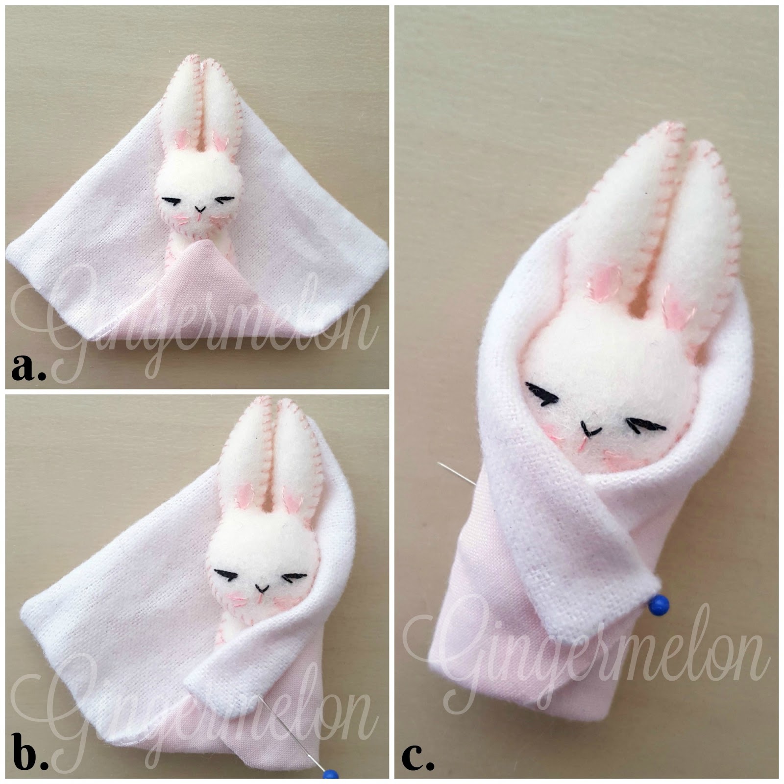 Gingermelon Free Pattern Bunny in a Blanket