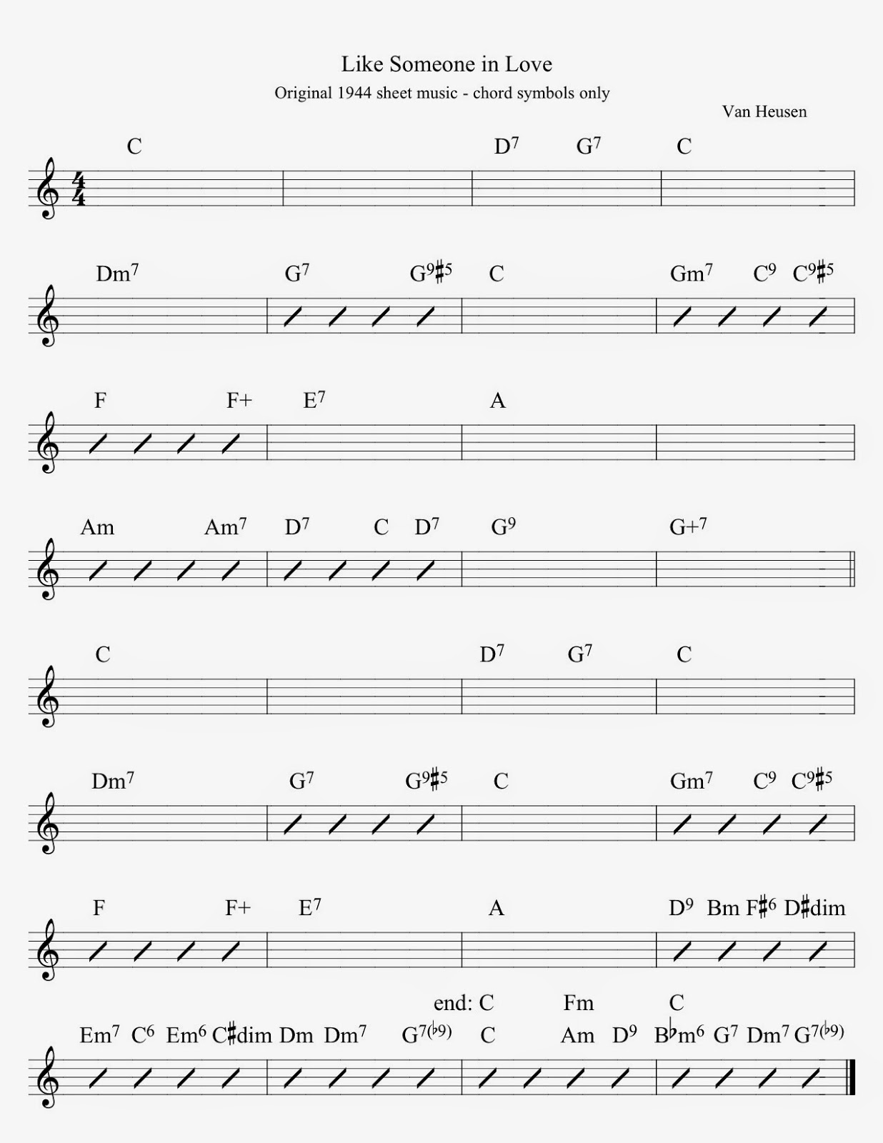 Peter Spitzer Music Blog: Like Someone in Love - Part 2 (The chord