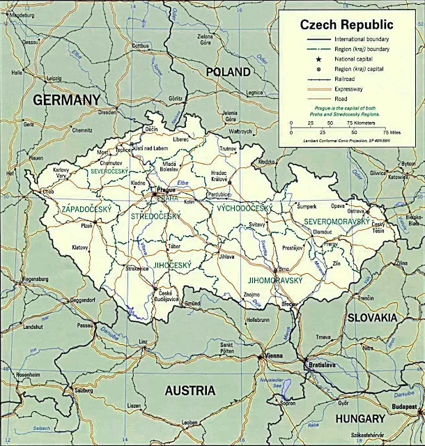 image: Czech Republic Political Map