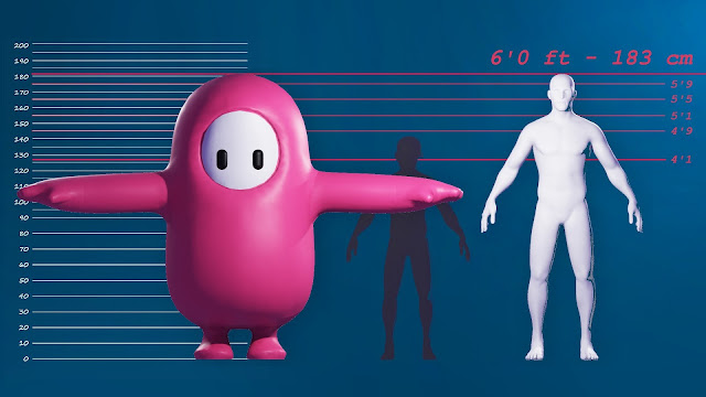 الكشف عن الحجم الحقيقي لشخصيات لعبة Fall Guys 
