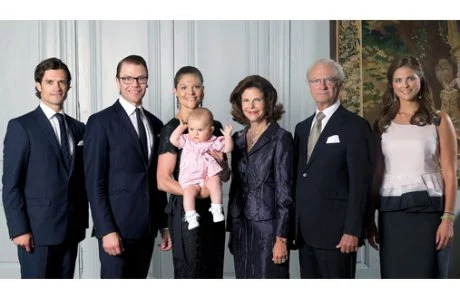 Princess Madeleine, Queen Silvia, Princess Estelle, Crown Princess Victoria, Prince Carl Philip, King Carl Gustaf, Prince Daniel