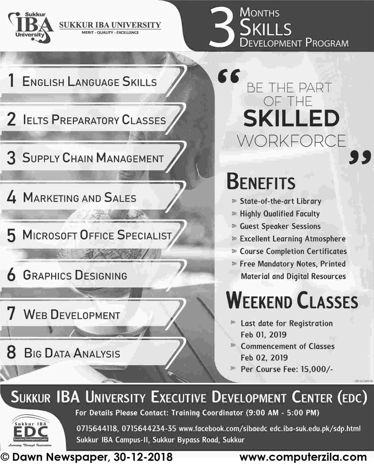 Admissions Open For Spring 2019 At SUKIBA Sukkur Campus