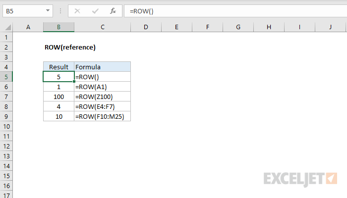 صيغ الدالة ROW واستخدامها في برنامج Microsoft Excel صيغ الدالة ROW واستخدامها في برنامج Microsoft Excel