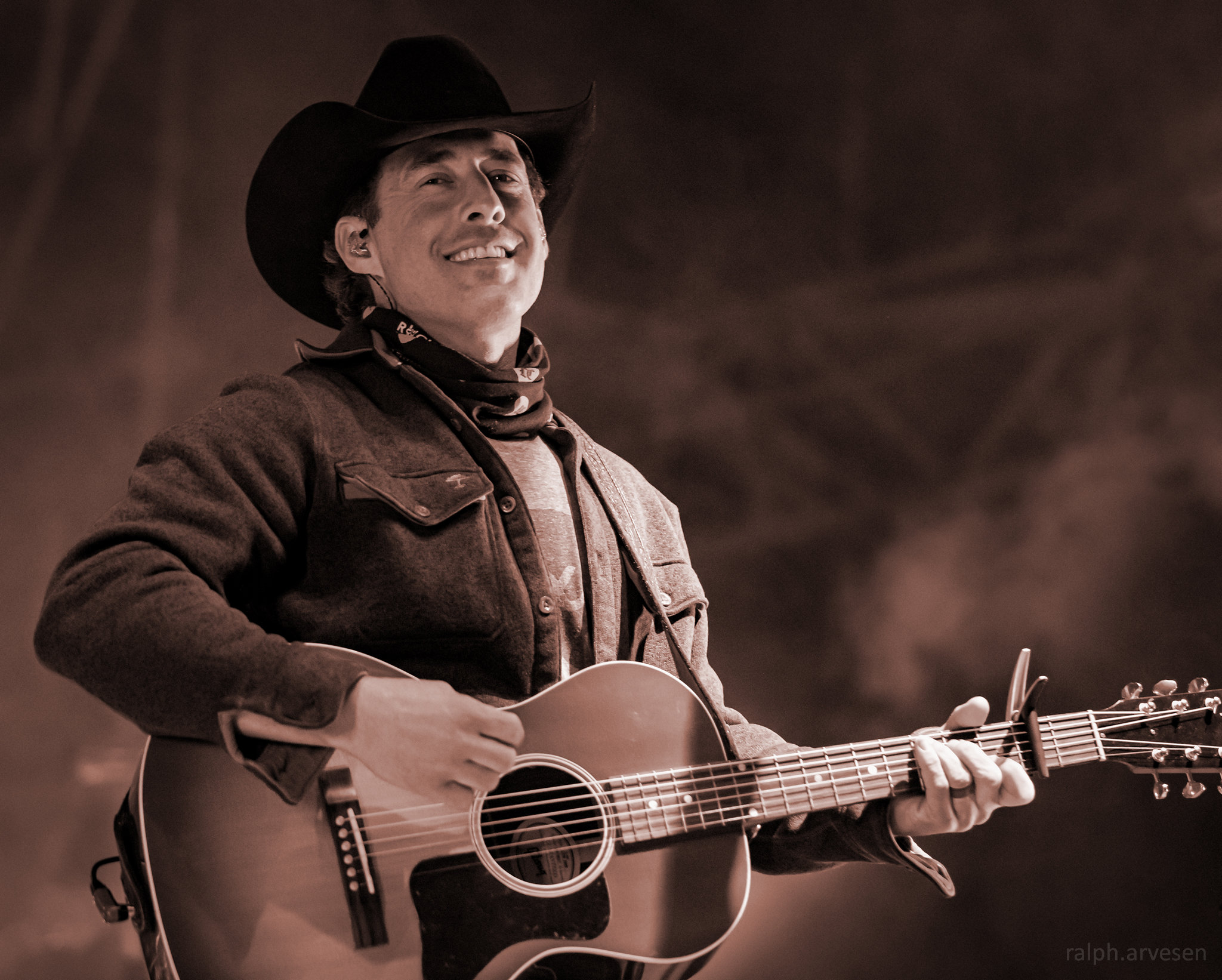 Aaron Watson performing at the Nutty Brown Amphitheatre in Austin, Texas