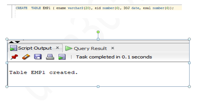 Oracle PLSQL Create Table