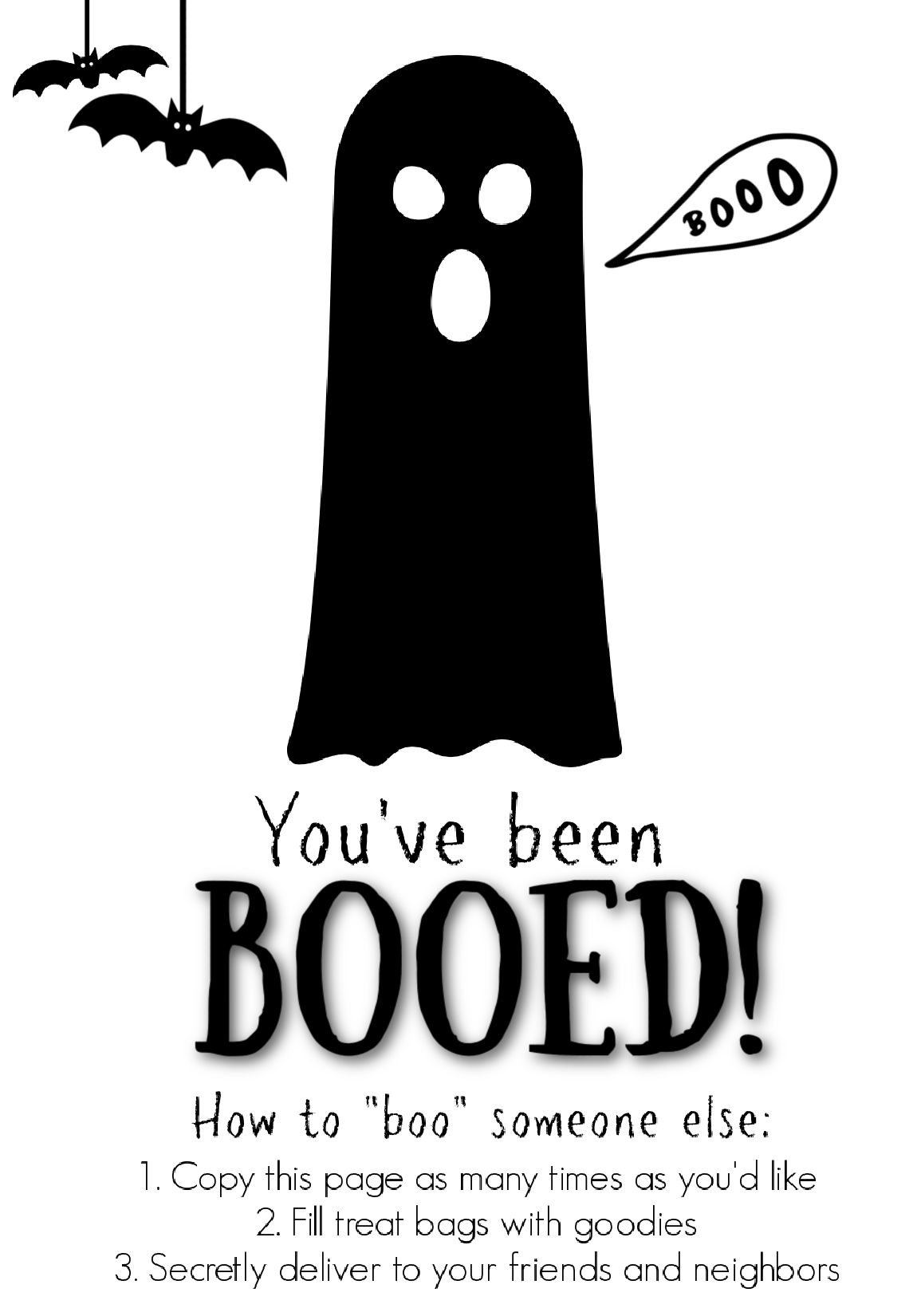 You've been booed Halloween printable