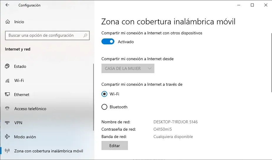 Como compartir wifi de mi laptop a mi celular