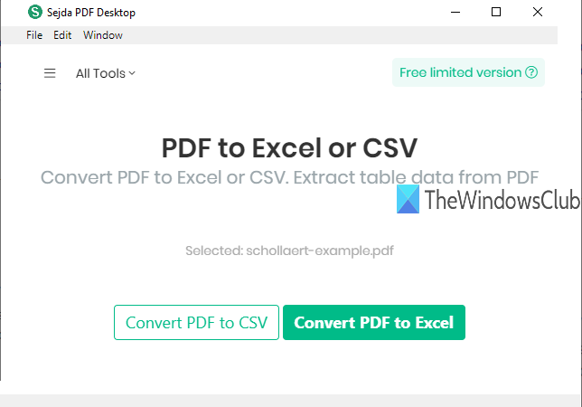 converteer pdf-tabel naar Excel of csv