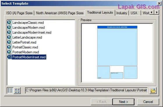 Menggunakan Template Layout versi ESRI