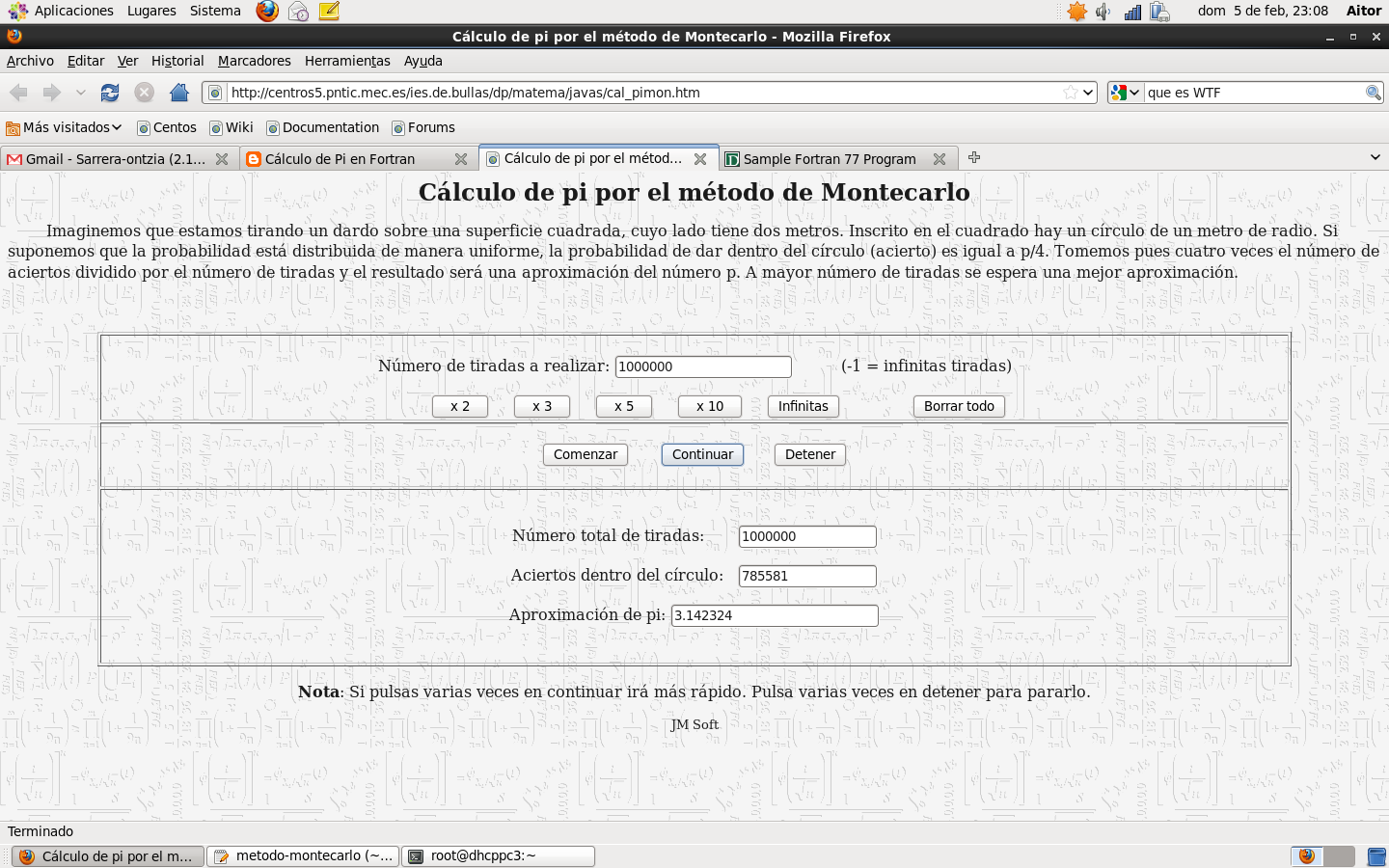 Cálculo de Pi en Fortran