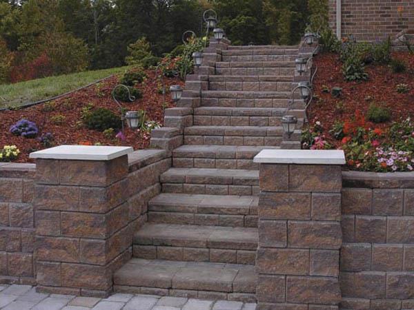 The Allan Block Blog 4 Things To Consider When Building Stairs In Your Landscape - How To Add Stairs A Retaining Wall