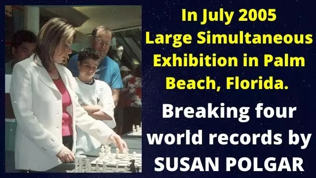 July 2005, Susan's chess exhibition in Palm Beach, Florida,