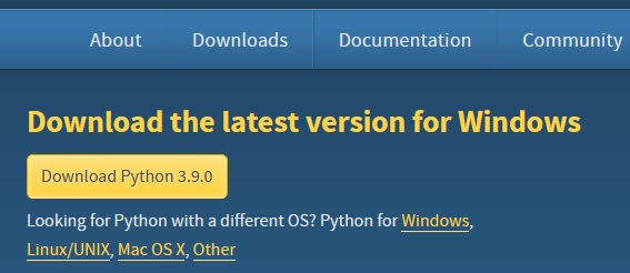 Download Python 3.9.0