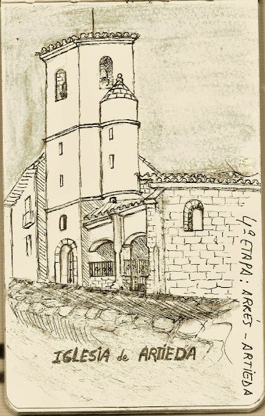 Iglesia de San Martín en la etapa de Arrés a Artieda. Camino Aragonés