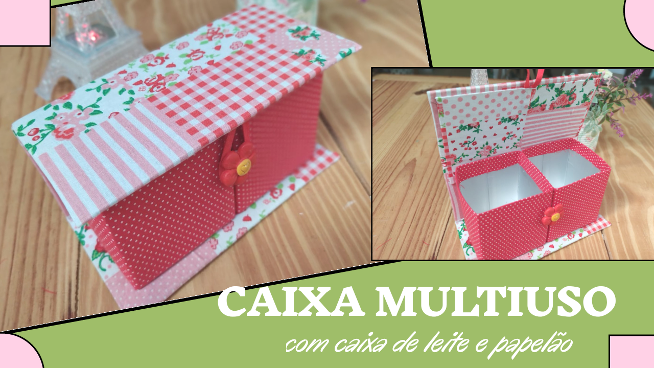 DIY Caixa Livro Multiúso reciclando papelão e caixa de leite | Artesanato D  Mimos