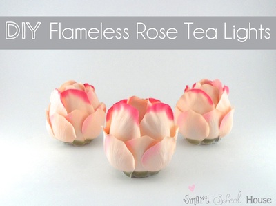DIY Flameless Rose Tea Lights