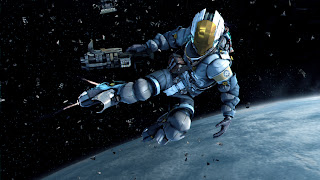 This is a Dead Space 3 EVA suit, where you can fly in space and have oxygen
