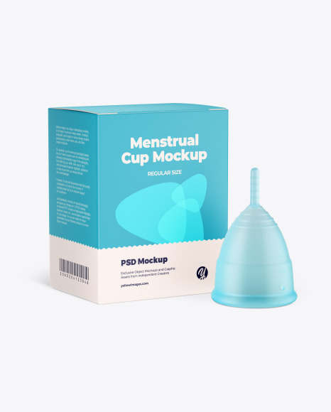 9 Matte Menstrual Cup With Tube Mockup Packaging