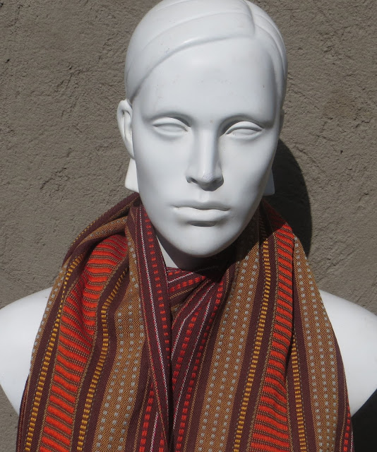 Gangewifre Weaving Cotton Scarf with a Supplementary Warp