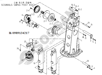 Tời chính, xy lanh nâng cần của Cẩu soosan 8 tấn SCS866-SCS886-SCS887 Tời chính, xy lanh nâng cần của Cẩu soosan 8 tấn SCS866-SCS886-SCS887