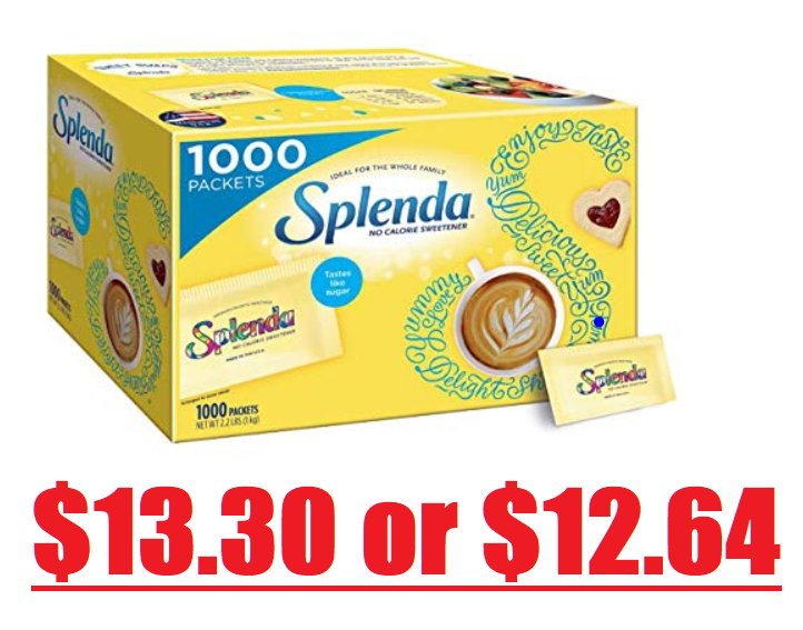 1,000 Individual Packets of Splenda No Calorie Sweetener Value Pack $13