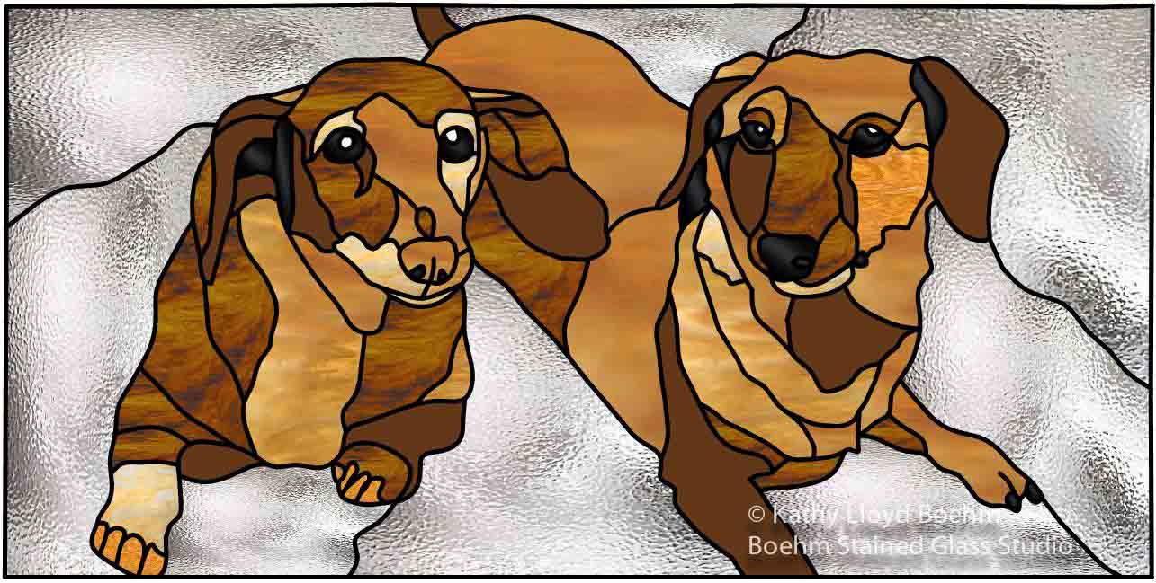 Boehm Stained Glass Blog Stained Glass Dachshund Dog Portrait