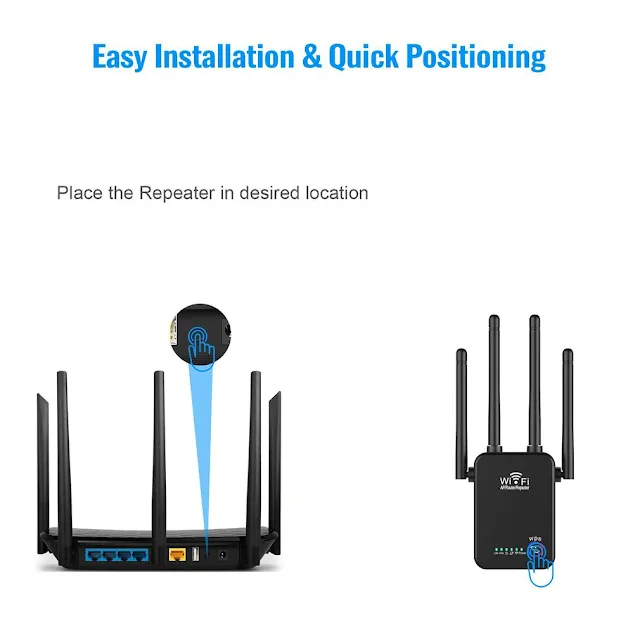 Wireless Router's Wifi Repeater 300Mbps 2.4g Dual-Band 4Antenna Wi-Fi Range Extender Signal Home Network Supplies