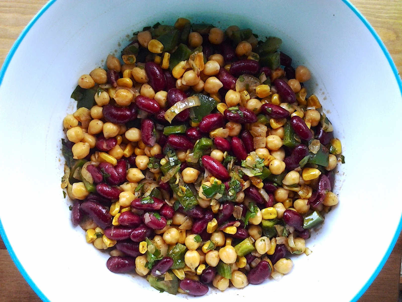 Winding Spiral Case Recipe Bean Salad (& Freezing Cilantro)